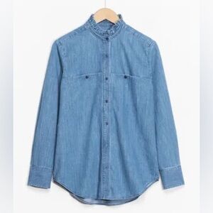 & Other Stories Ruffled Neck Denim Shirt from Paris Atelier